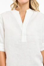 Load image into Gallery viewer, Bradley linen stitch top White