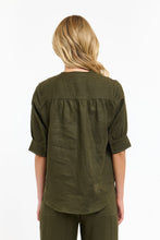 Load image into Gallery viewer, Bradley linen stitch top khaki