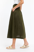 Load image into Gallery viewer, Dakota khaki linen skirt