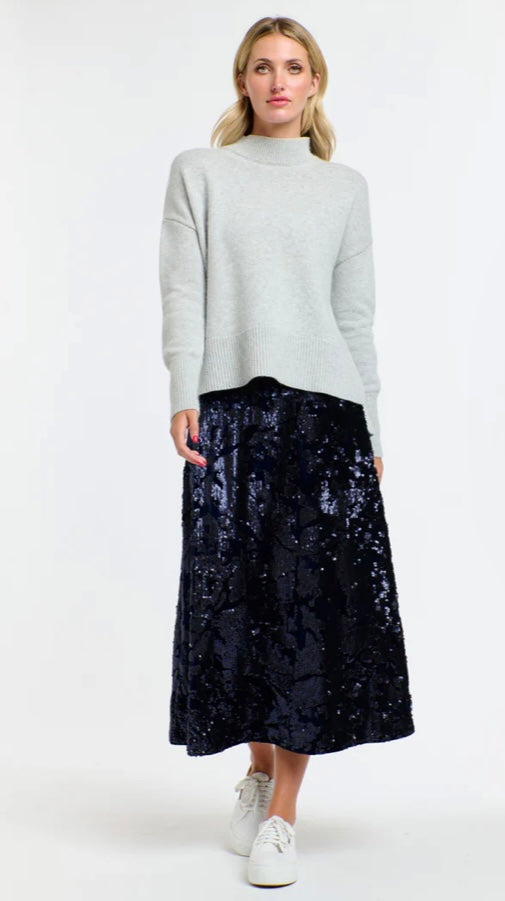 Sequin skirt navy