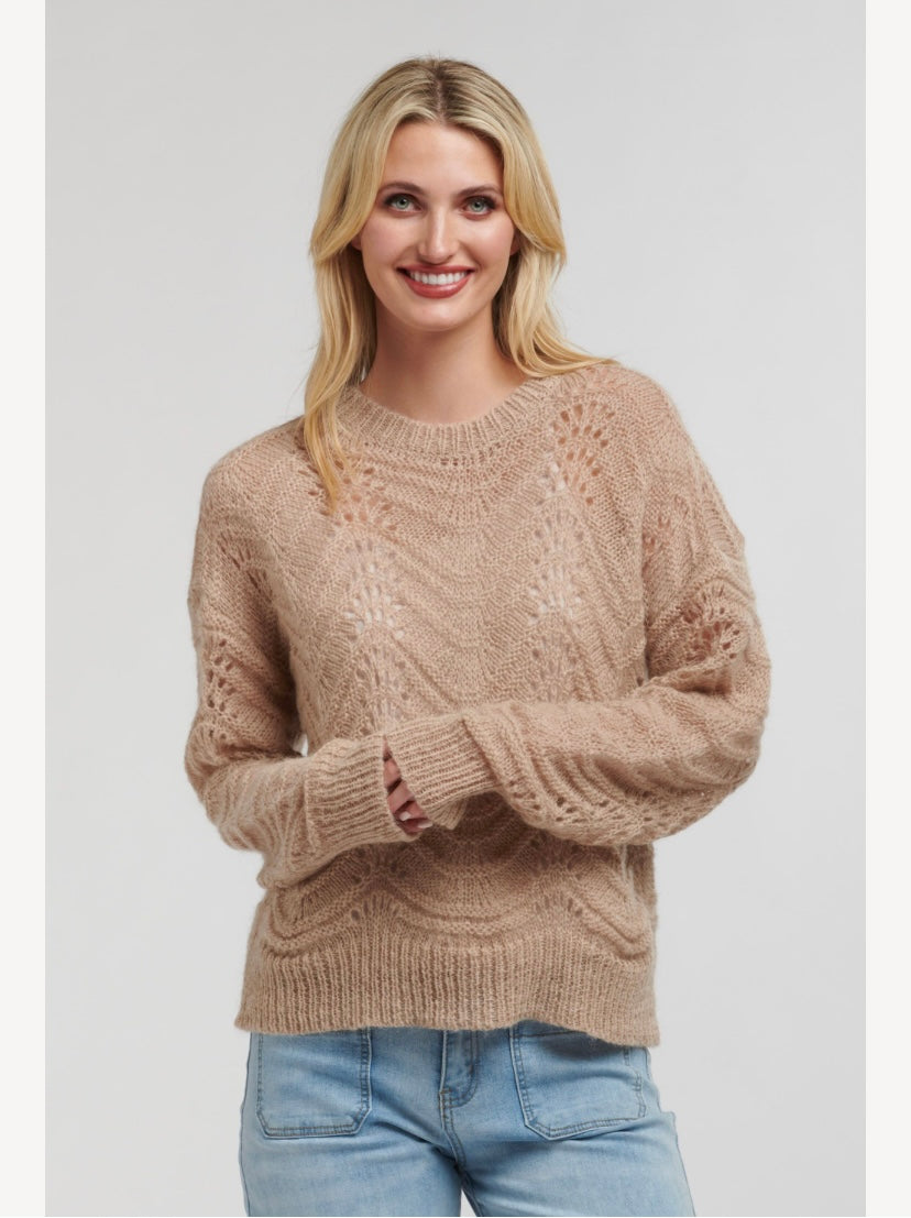 Pointelle mohair knit