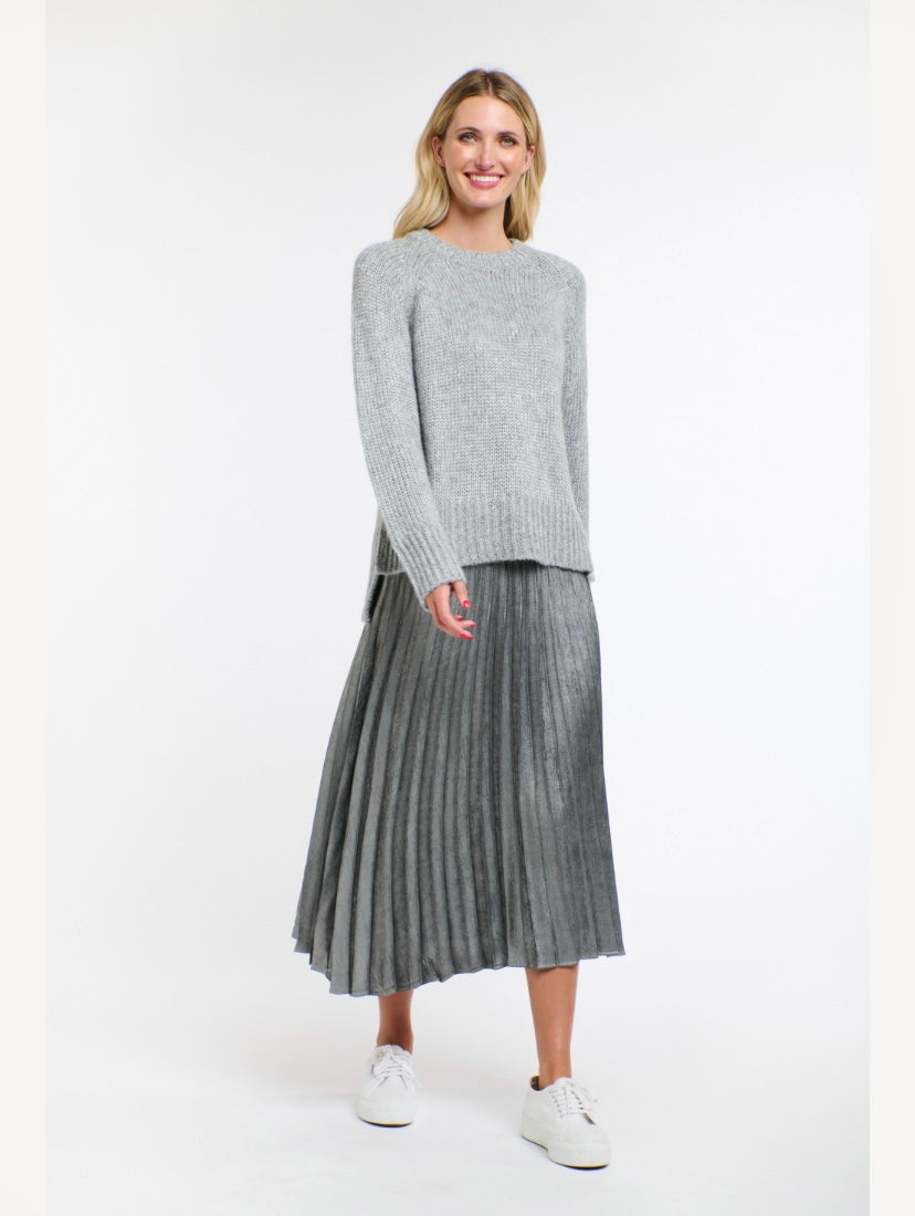 Metallic pewter skirt