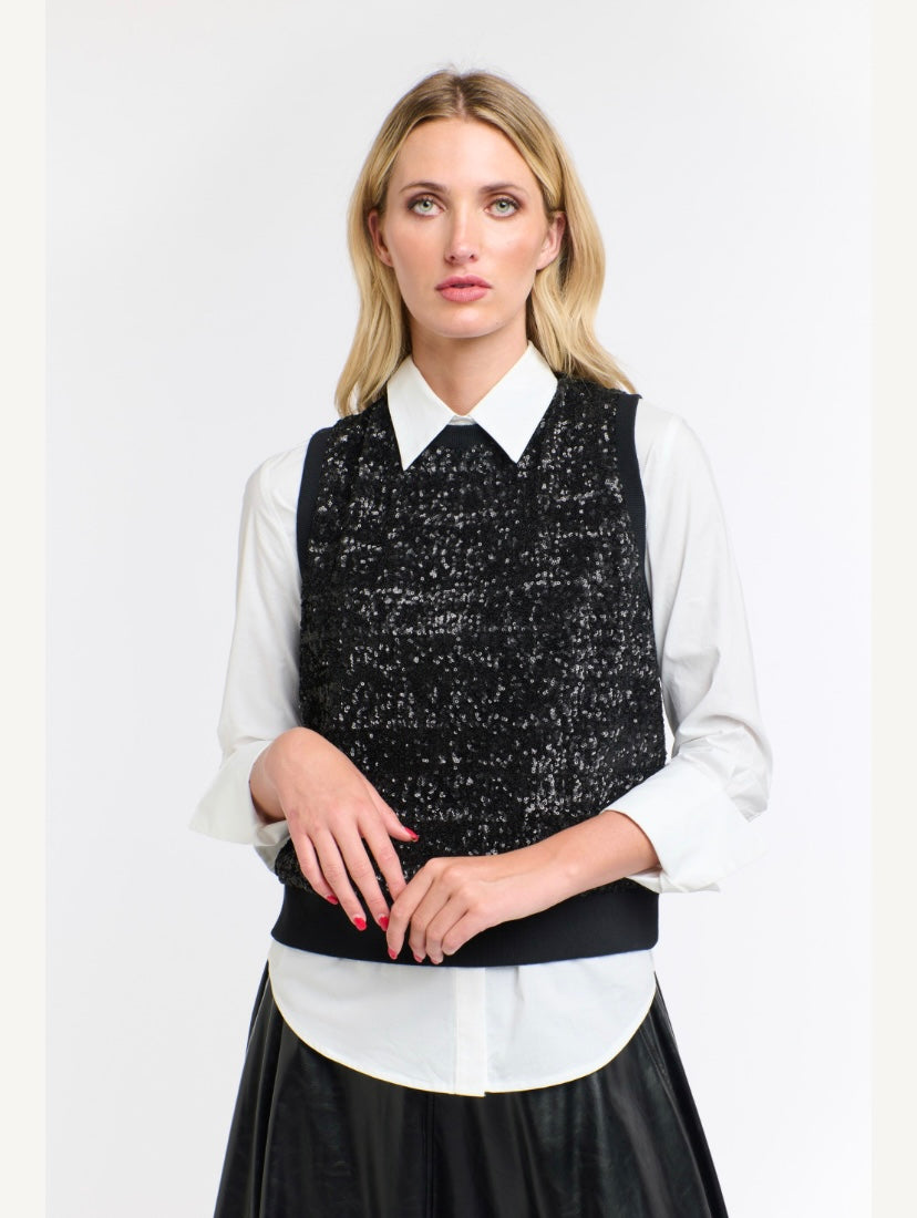 Sequin black tank