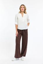 Load image into Gallery viewer, Perry linen drawcord pant chocolate

