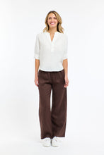 Load image into Gallery viewer, Perry linen drawcord pant chocolate
