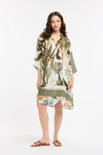 Load image into Gallery viewer, Linen Flower Dress Khaki
