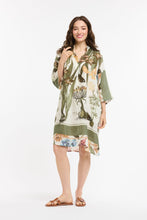 Load image into Gallery viewer, Linen Flower Dress Khaki

