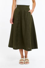 Load image into Gallery viewer, Dakota khaki linen skirt
