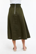 Load image into Gallery viewer, Dakota khaki linen skirt
