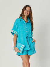 Load image into Gallery viewer, Stephanie Towelling Shirt Peacock
