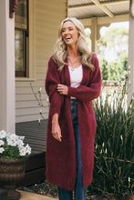 Load image into Gallery viewer, Luxe long mohair cardi Bordeaux
