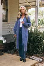 Load image into Gallery viewer, Luxe Long Mohair Cardi Blue Jeans
